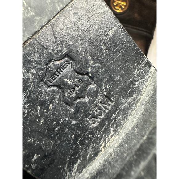 Tory Burch Size 5.5 Logo Tall Side Zipper Riding Boot Black Leather Quiet Luxury - Picture 10 of 12